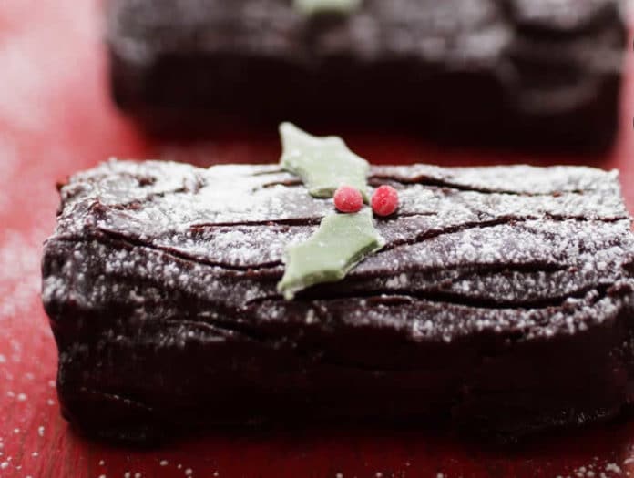 Bûche de Noel au chocolat et Fraise au thermomix