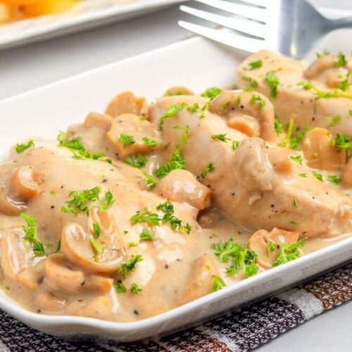Aiguillettes de poulet aux champignons et crème au thermomix