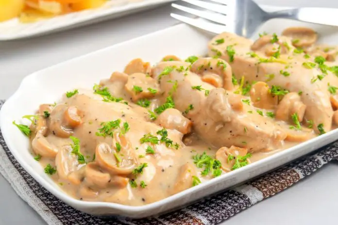 Aiguillettes de poulet aux champignons et crème au thermomix