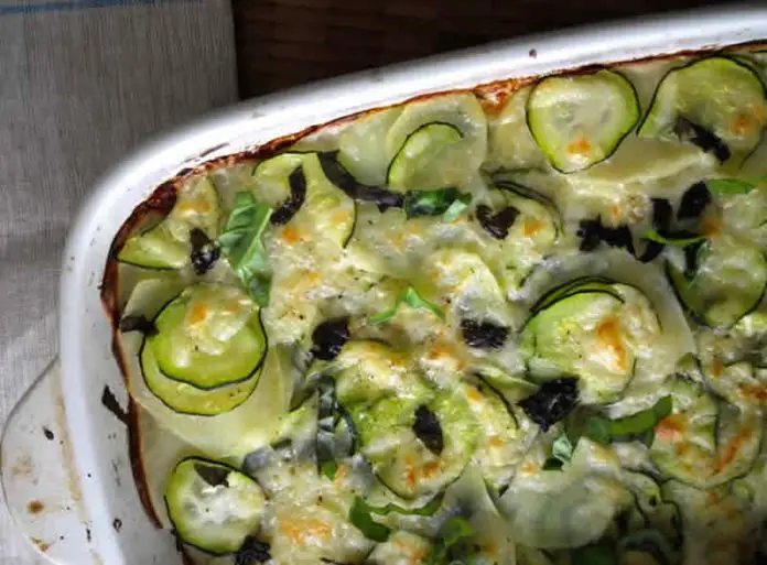 Gratin au courgette et fromage de chèvre