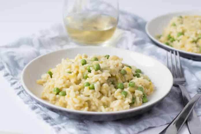 Risotto aux poireaux et petits pois au thermomix