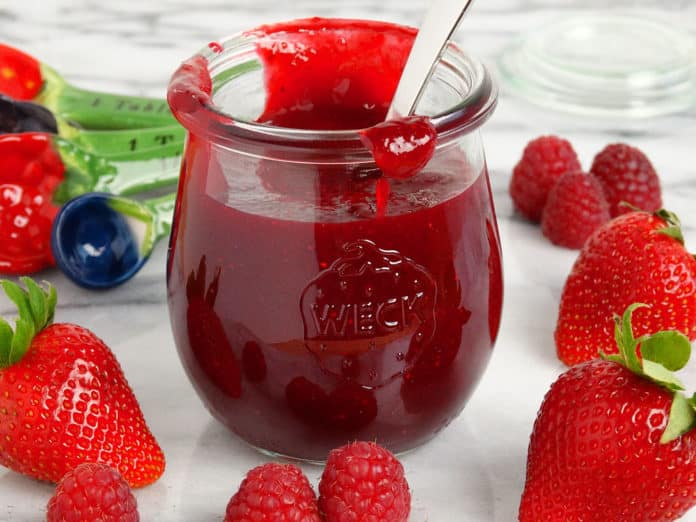Confiture fraise-framboise