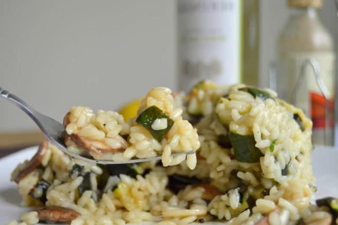 Risotto courgettes et champignons