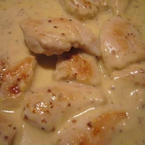 Aiguillettes de poulet agrémenté d'une sauce crème au thermomix