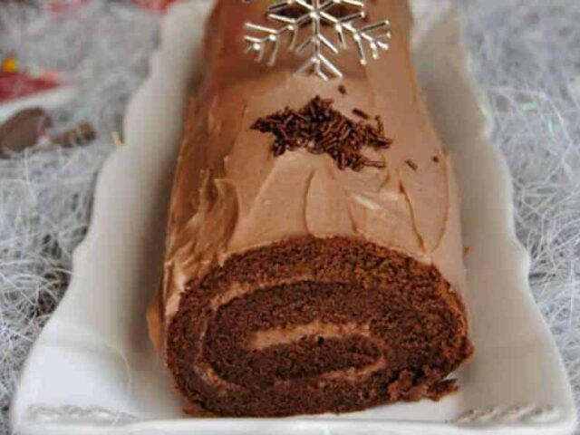 Bûche au chocolat pralinée au Thermomix