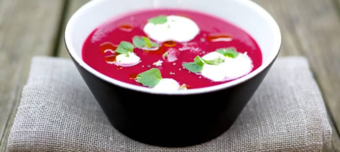 Velouté de betterave et concombre au thermomix