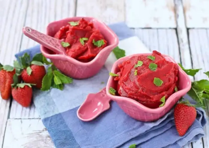 Sorbet express à la fraise au thermomix