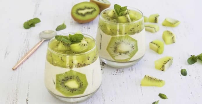 Panacotta coco kiwi au thermomix