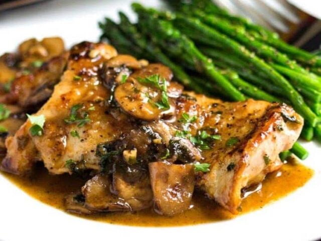 Escalopes de poulet aux champignons Weight Watchers