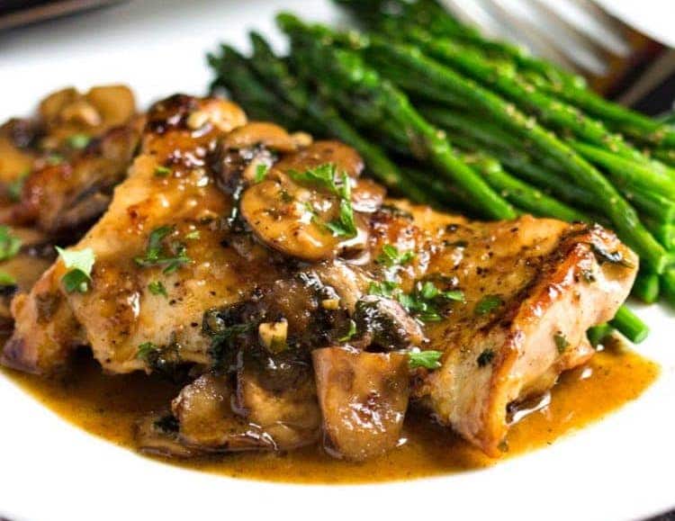 Escalopes de poulet aux champignons Weight Watchers