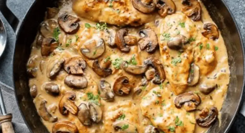 Poulet à la sauce aux champignons au thermomix