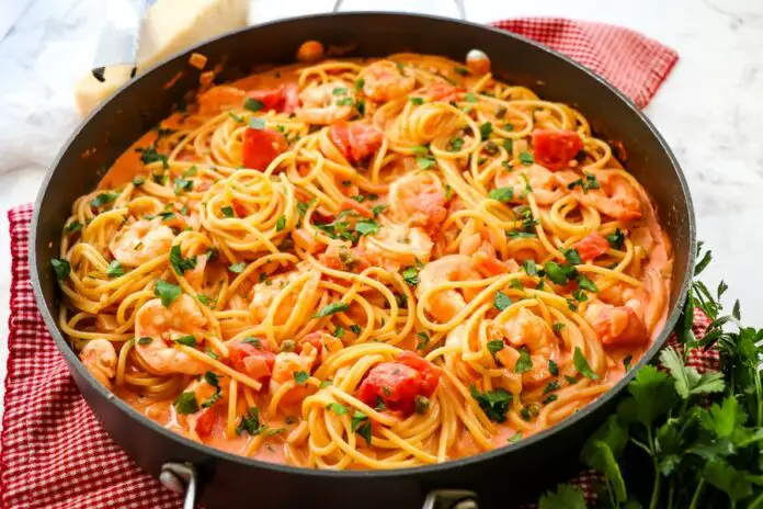 Spaghettis rossini aux crevettes légère au thermomix