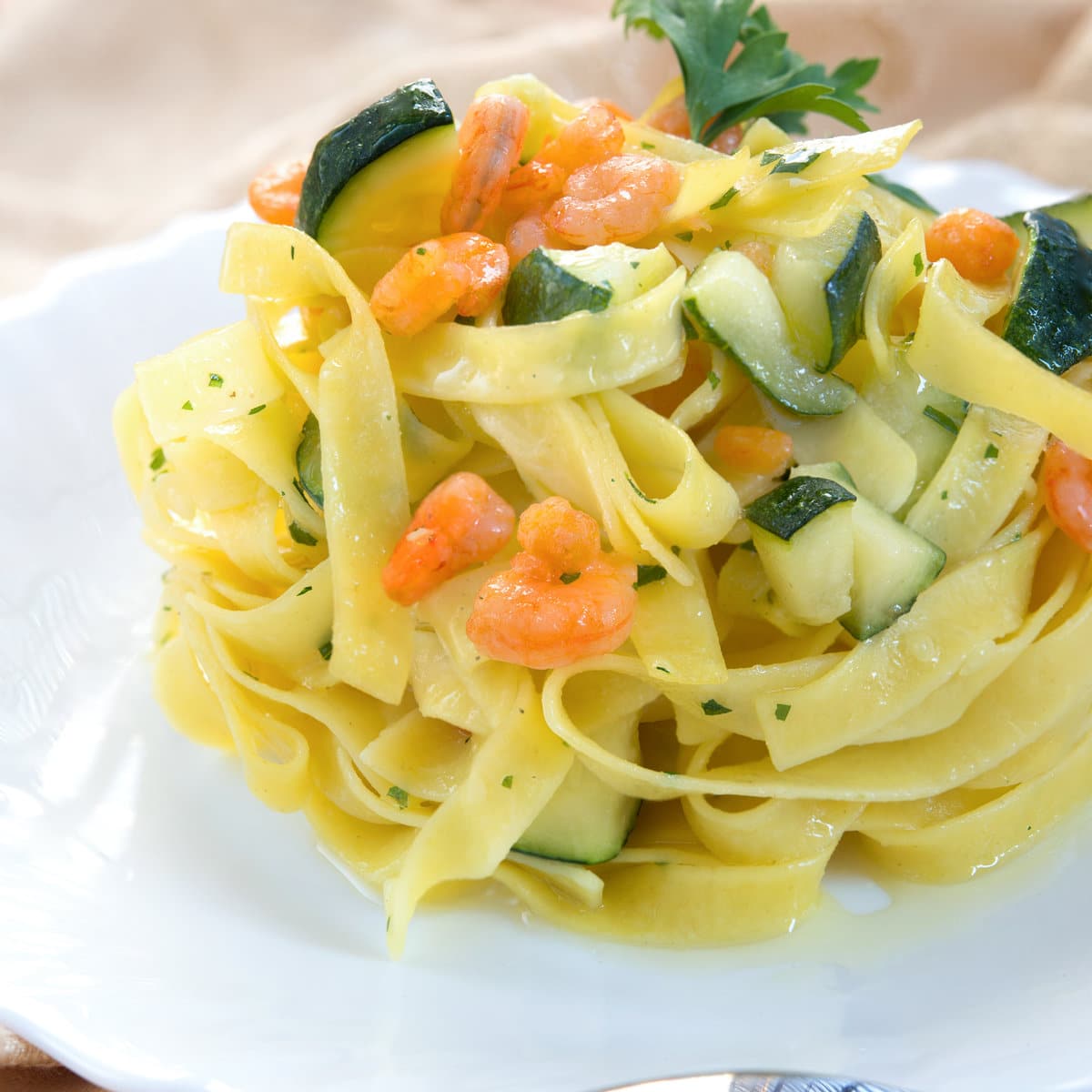 Tagliatelles Courgettes Crevettes Lait De Coco Tagliatelles aux courgettes et crevettes légères - Recettes Légères