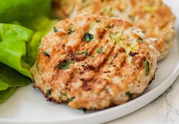 Galettes de Poulet aux épinards légères