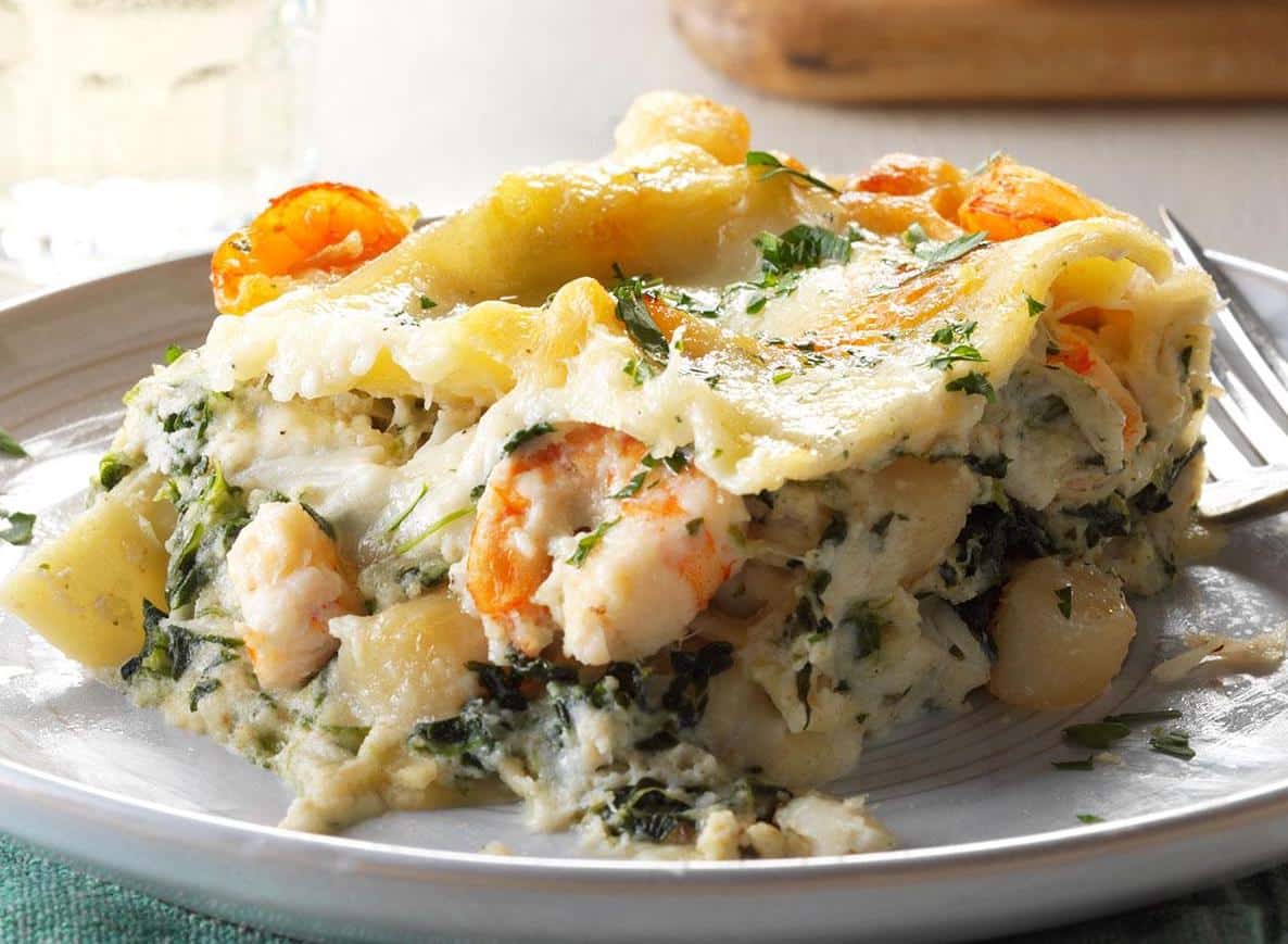 Lasagnes aux crevettes légères