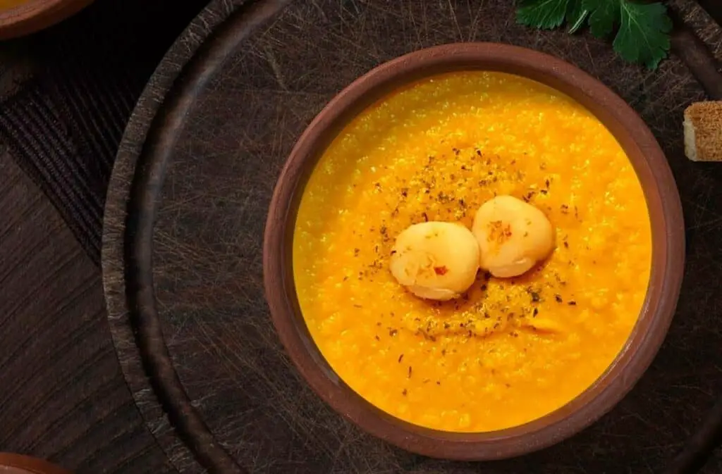 Crème de corail noix de Saint-Jacques poêlées au thermomix