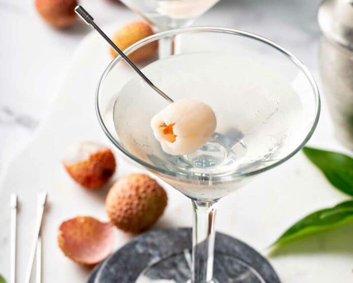 Cocktail Litchis Martini Léger