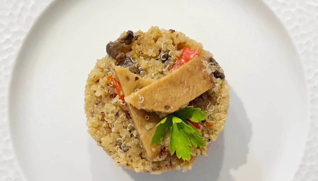 Quinotto au seitan champignons et parmesan au Thermomix