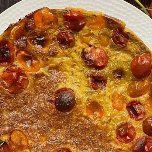 Clafoutis aux tomates cerises paprika et parmesan au Thermomix