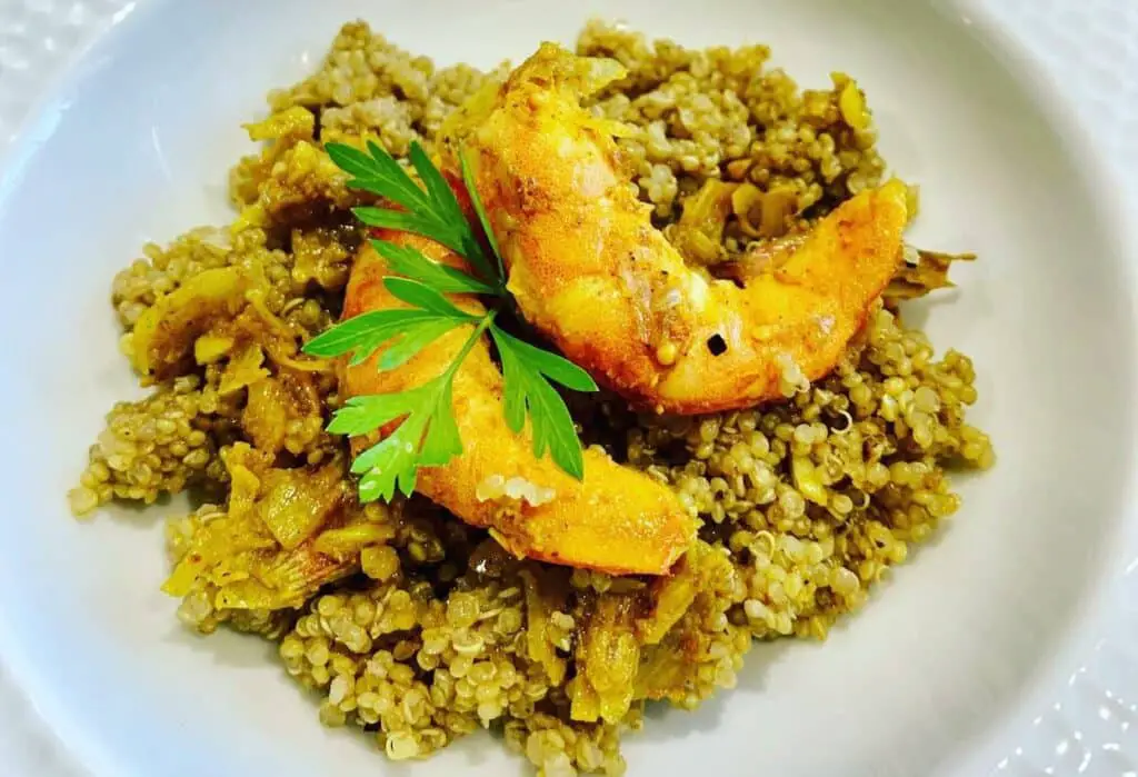Gambas au quinoa et au curry au Thermomix