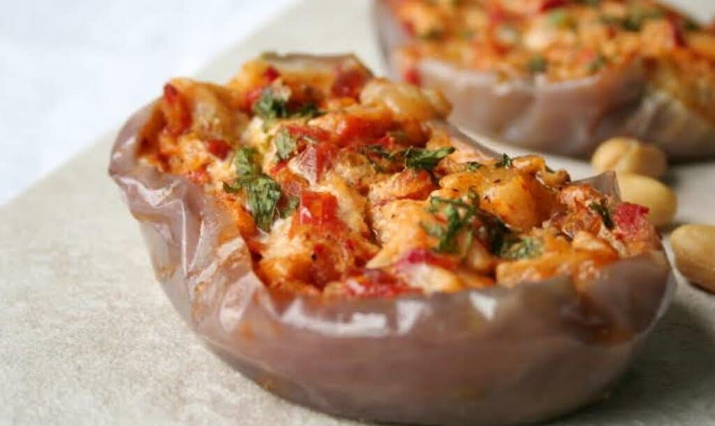 Aubergines farcies au jambon au Thermomix