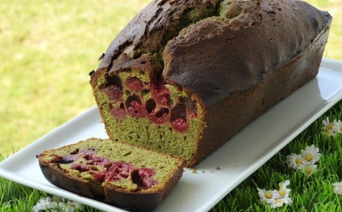 Cake au Thé Matcha et Framboise au Thermomix