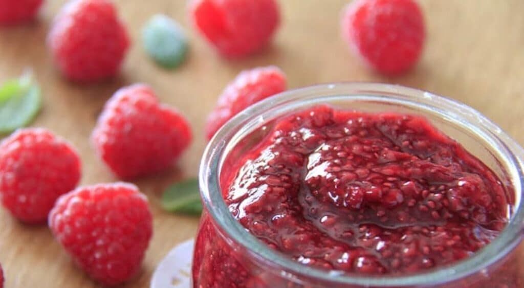 Confiture de framboises et chia au Thermomix