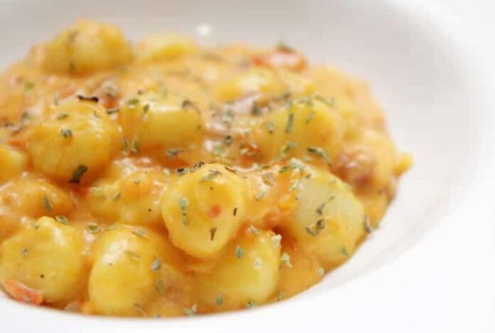 Gnocchi à la citrouille et sauce au bacon au Thermomix