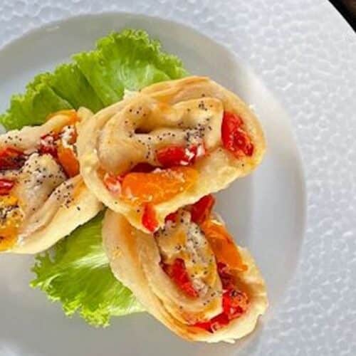 Petits pains farcis à la tomate cerise et poivron au Thermomix