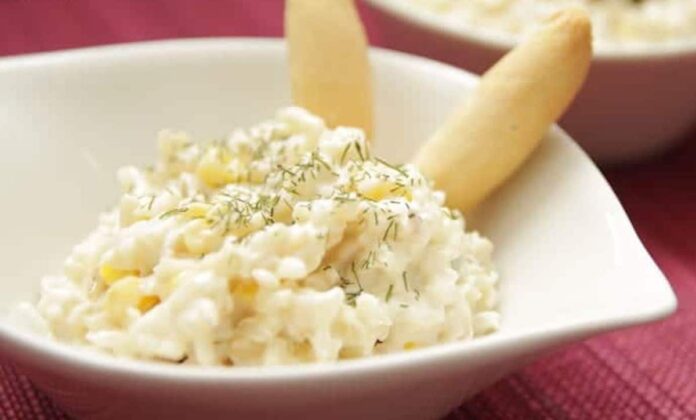 Salade de riz avec mayonnaise et aneth au Thermomix