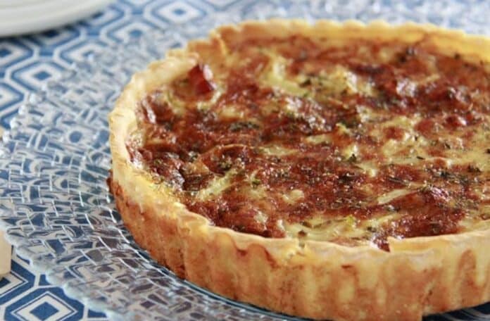 Tarte salée à l'oignon et au bacon au Thermomix