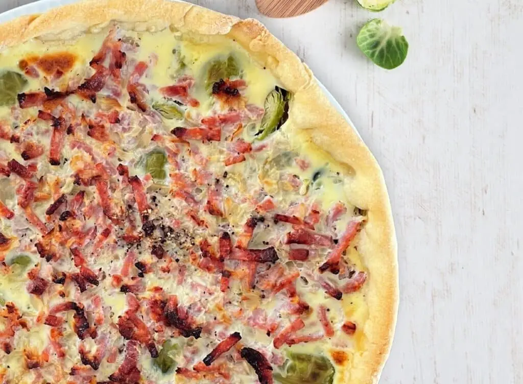 Quiche aux choux de Bruxelles et dès de jambon au Thermomix