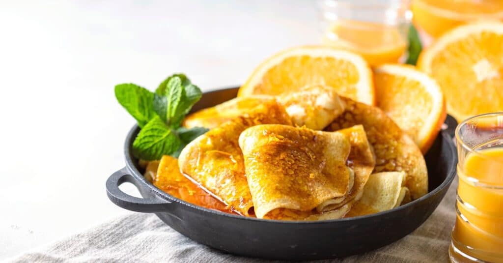 Crêpes à l&amp;#39;orange et au Grand Marnier