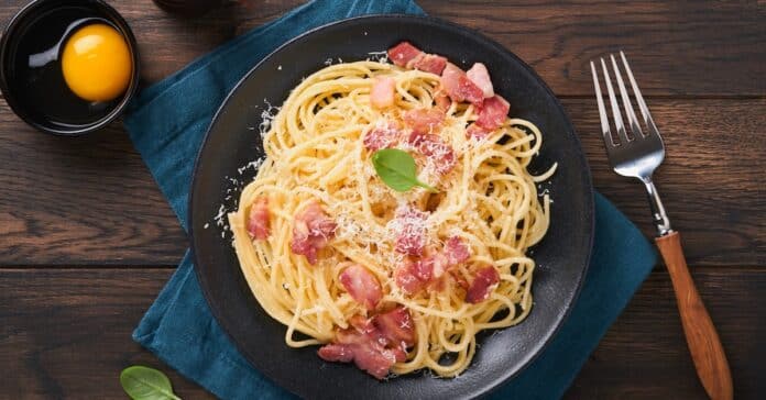 Recette traditionnelle et facile de Pâtes à la carbonara