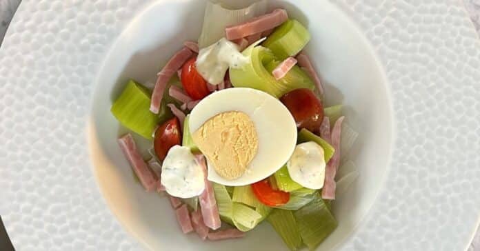 Salade de jambon et poireaux à l'oeuf au Thermomix : Harmonie gourmande