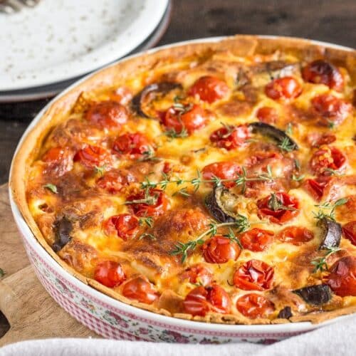 Quiche Tomates Cerises Aubergines et Feta au Thermomix : Un Festival de Saveurs