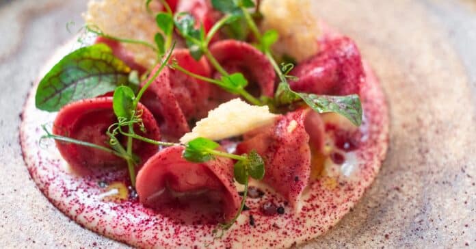 Raviolis Rouges à la Betterave au Thermomix : Un Festin Coloré dans une Mer de Crème