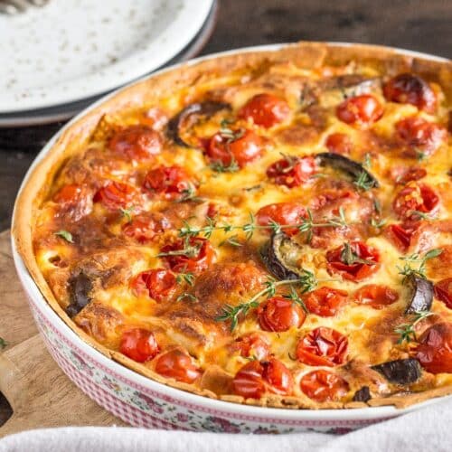 Tarte aux Tomates Cerises Aubergines et Feta au Thermomix : Recette Saine et Succulente