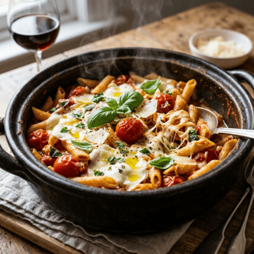 One Pot Pasta Tomates Mozzarella au Thermomix
