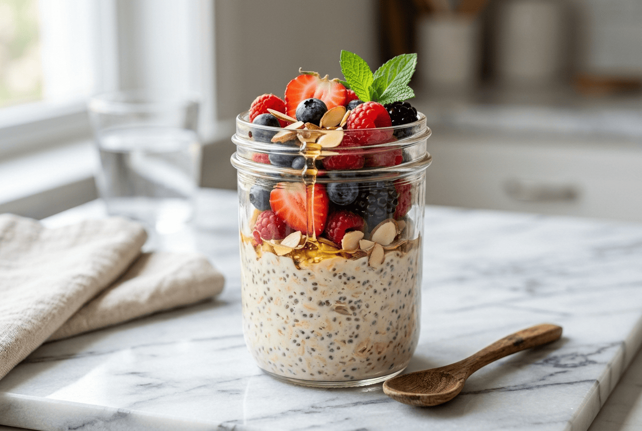 Overnight Oats Fruits Rouges et Chia au Thermomix