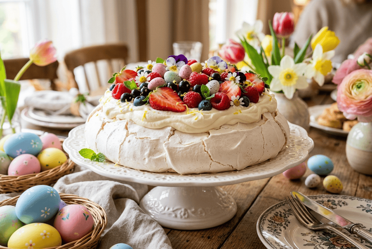 Pavlova de Pâques au Thermomix : Nid Meringué aux Fruits Rouges