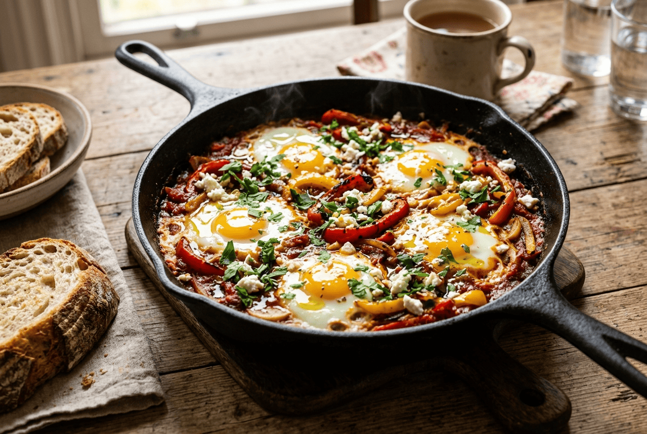 Shakshuka aux Poivrons Rotis au Thermomix