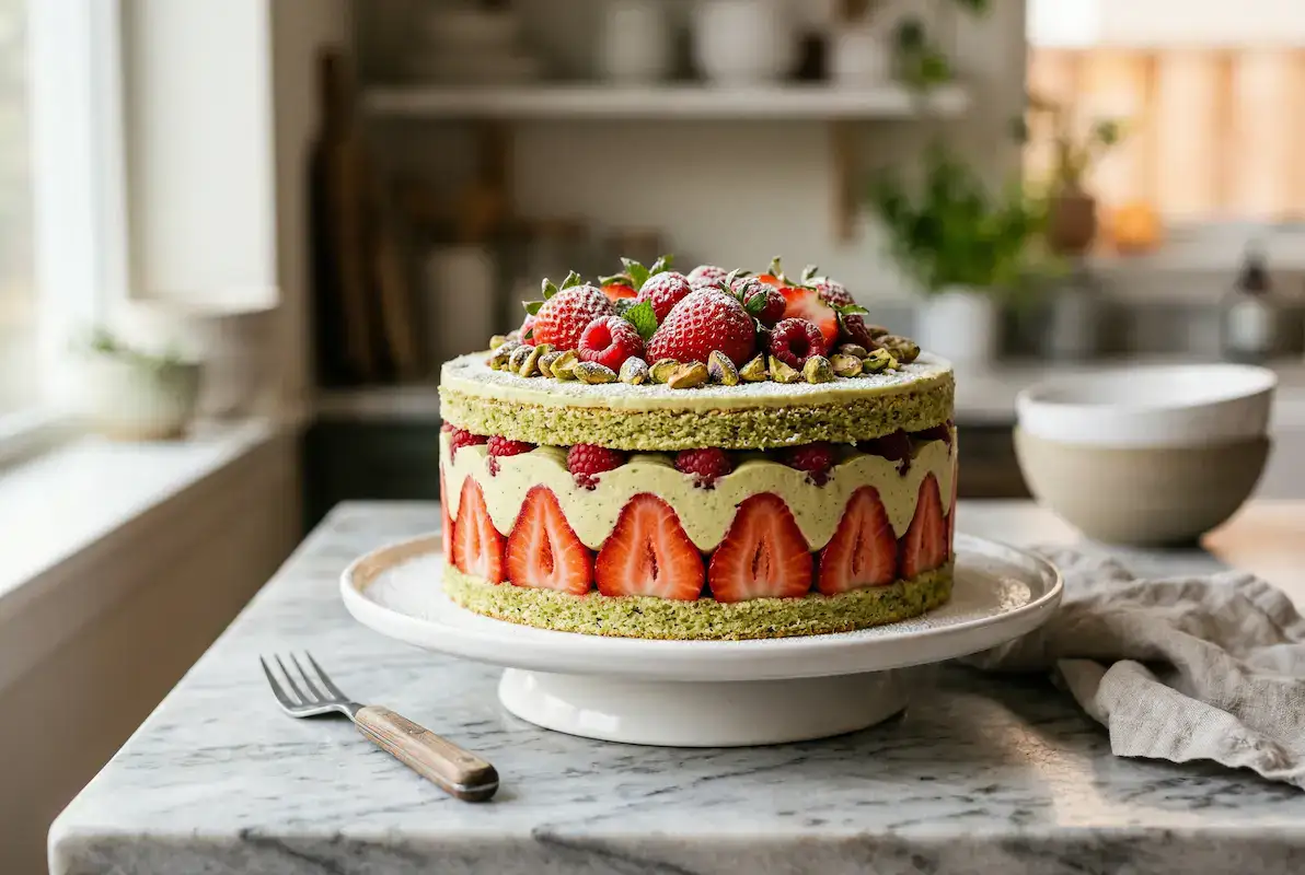 Fraisier pistache framboise Thermomix