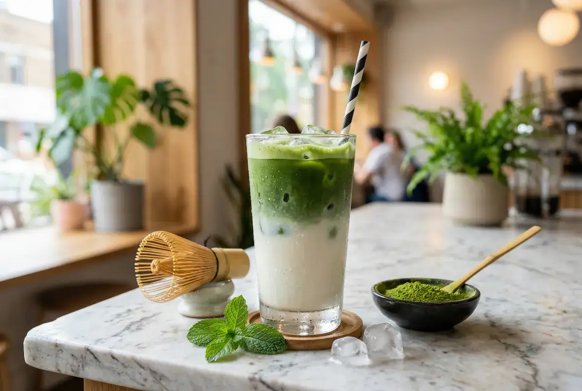 Matcha latte glacé au Thermomix