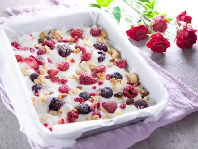 Frozen Yogurt Bark aux Fruits Rouges au Thermomix