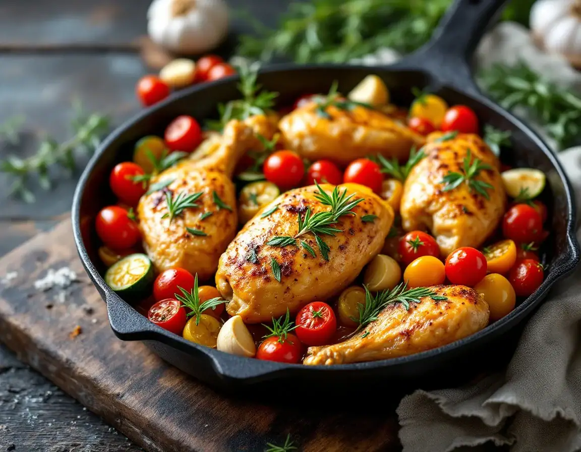 Poêlée de Poulet aux Tomates Cerises et Courgettes au Thermomix
