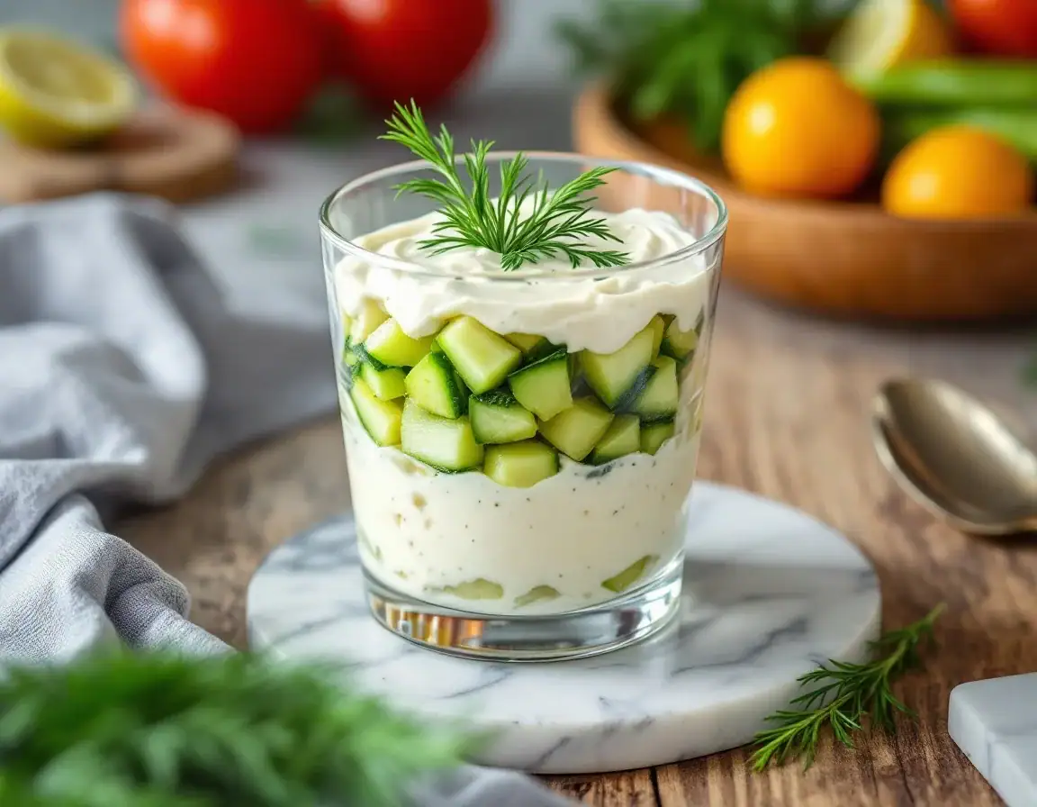 Verrine Fraîcheur Concombre Feta au Thermomix